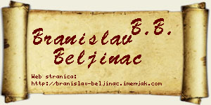 Branislav Beljinac vizit kartica